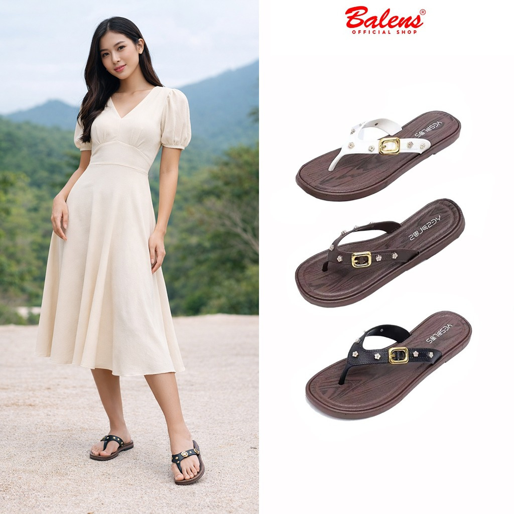 BALENS Sendal Jepit Ring Gold Bahan Jelly Wanita Teplek Import Fashion 9918