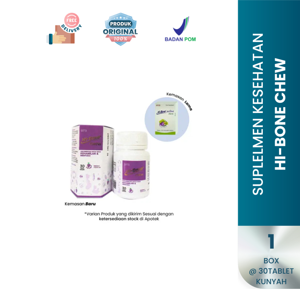 Hi-Bone Active Chew 30 Tablet Kunyah Kalsium Vitamin D3 Ibu Hamil Dan Menyusui