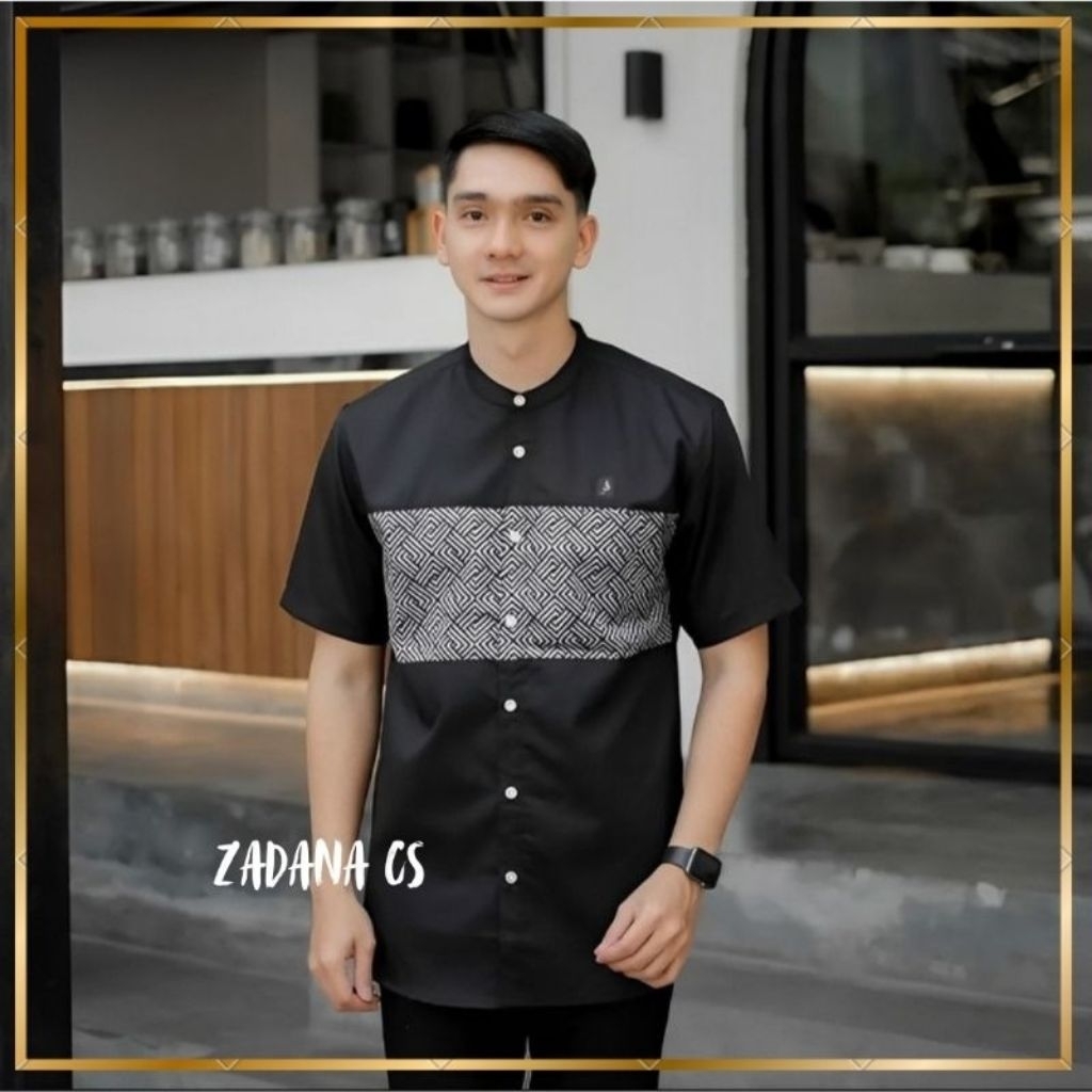 NAUFAL - TERBARU BAJU KOKO KURTA LENGAN PENDEK KATUN SAKU KANTONG M L XL XXL JUMBO AYAH BAPAK MUSLIM