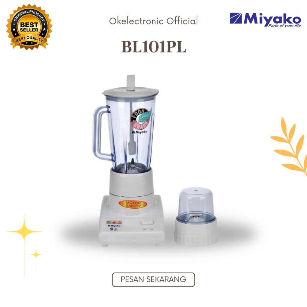 Miyako Blender 1 Liter BL-101PL/BL101PL/BL101 PL/BL 101PL/BL-101 PL/BL 101 PL Blender Plastik