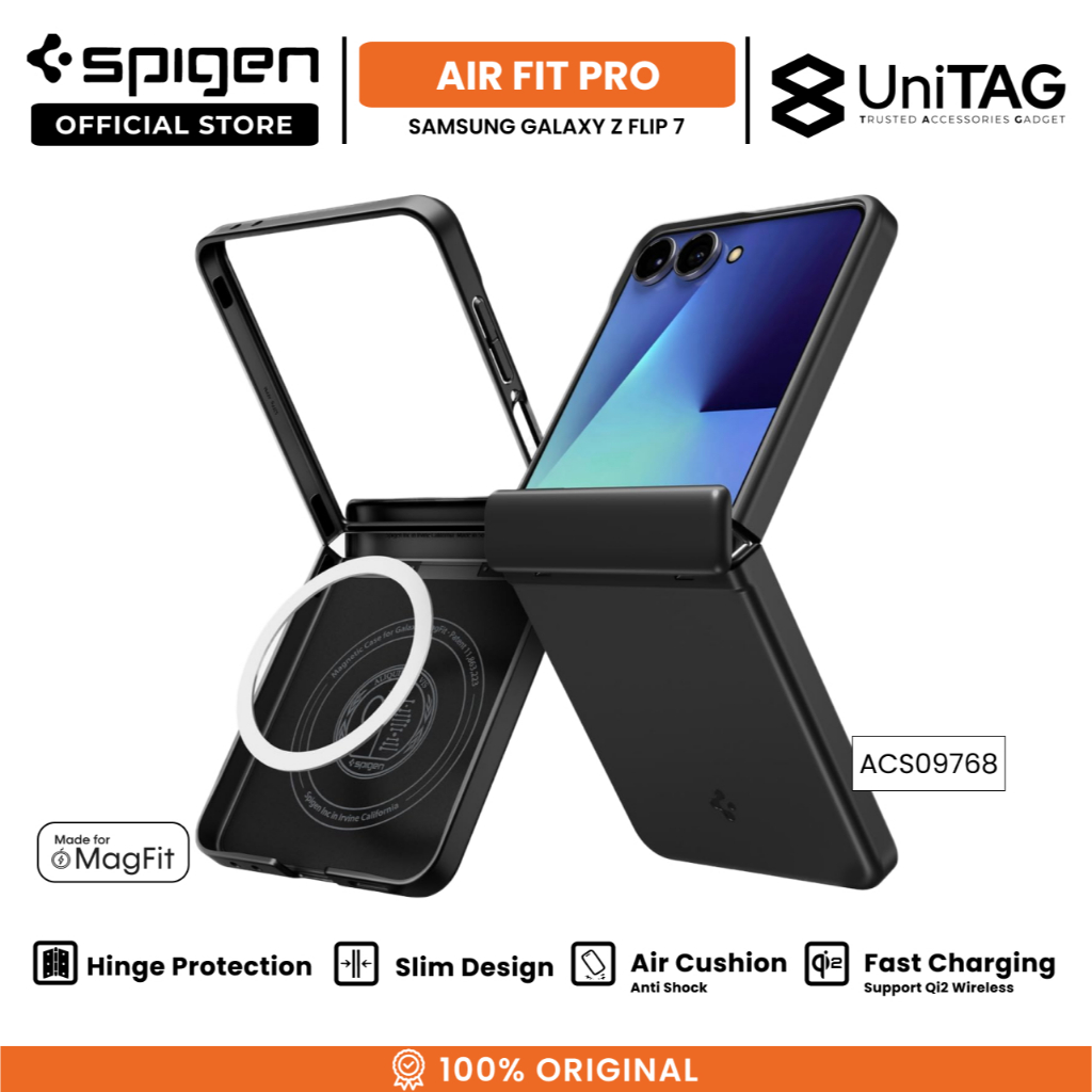 SPIGEN Case for Samsung Galaxy Z Flip 7 Air Fit Pro Magfit Hinge Protector Hardcase Casing