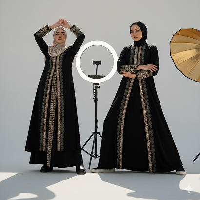 Gamis Abaya Turki Hitam Mewah Gold Bahan Jersey Super Mix Ceruty Babydoll