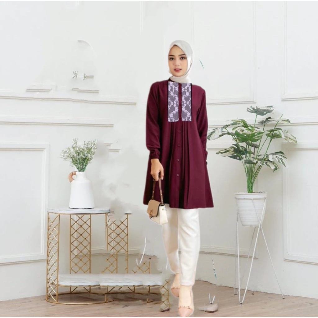Malaya Tunik - Atasan tunik wanita melayu motif - Elegan dan simple