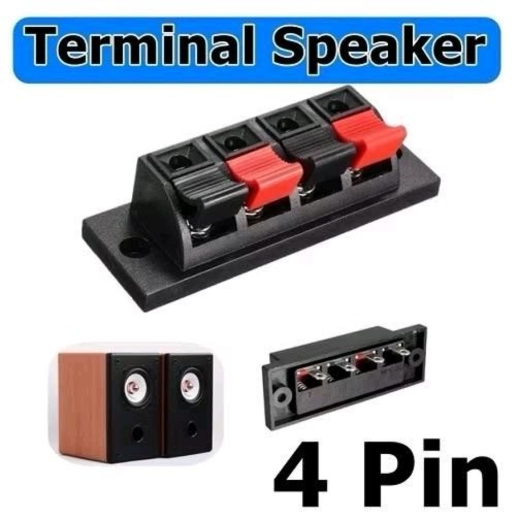 Batam - Terminal Jepit Panel Speaker 4Pin | Mono Stereo 4P Power Supply Socket Box Ampli - Amplifier