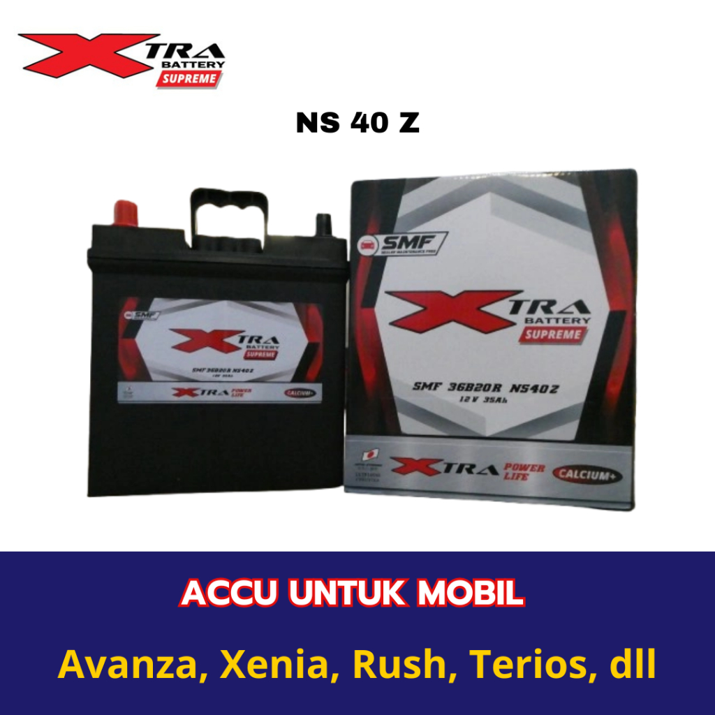 Aki Mobil XTRA SSPRM NS40Z Aki KERING 12 V / 35 Ampere untuk mobil Avanza Xenia Rush Terios DLL