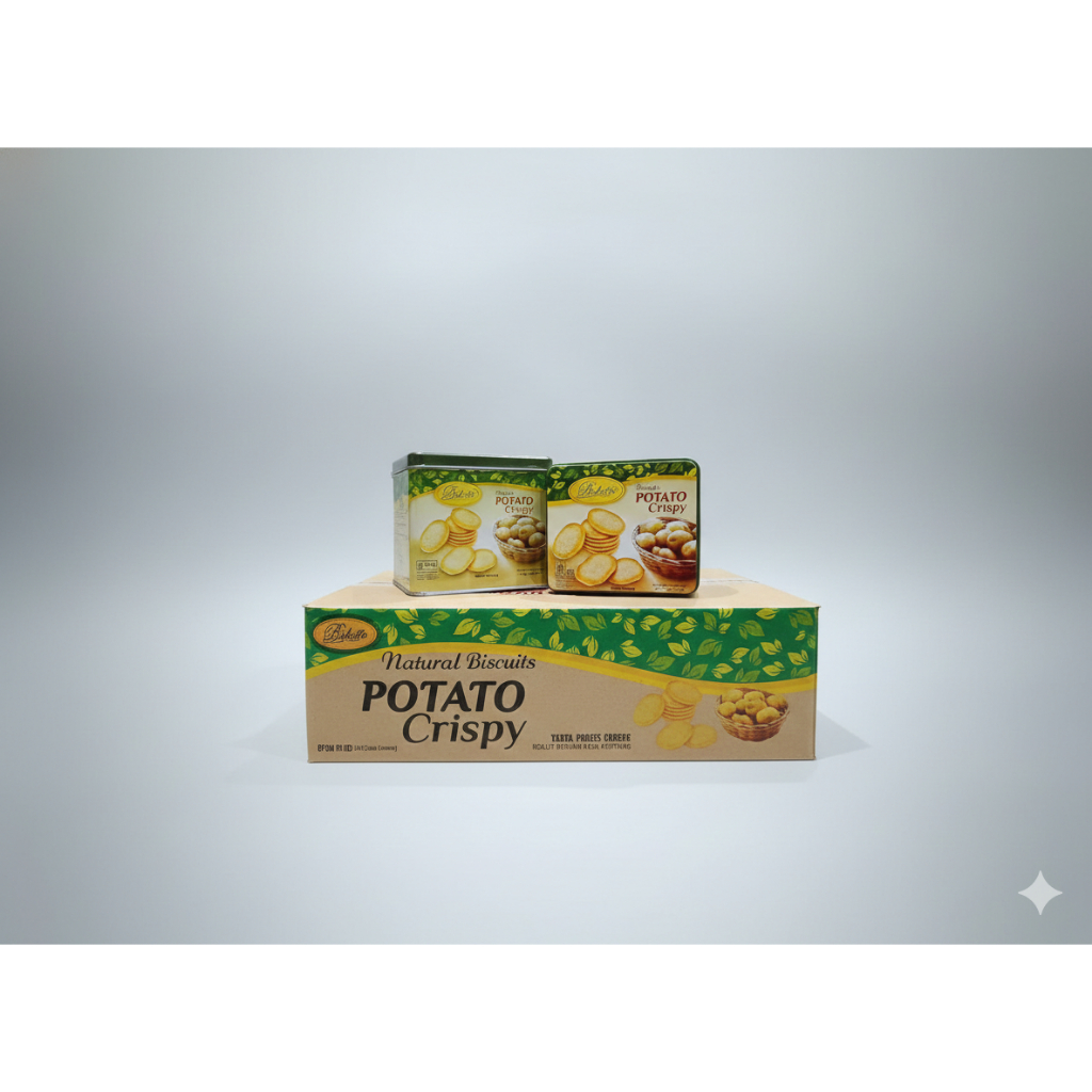Biskotto Potato Crispy Kaleng 400gr x 6 / Biskotto Biskuit Kaleng Lebaran 1dus