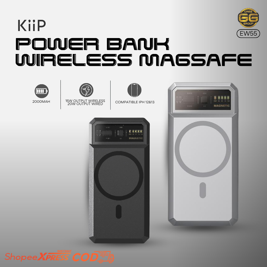 POWER BANK WIRELESS MAGSAFE FAST CHARGING KIIP EW55 20.000mah