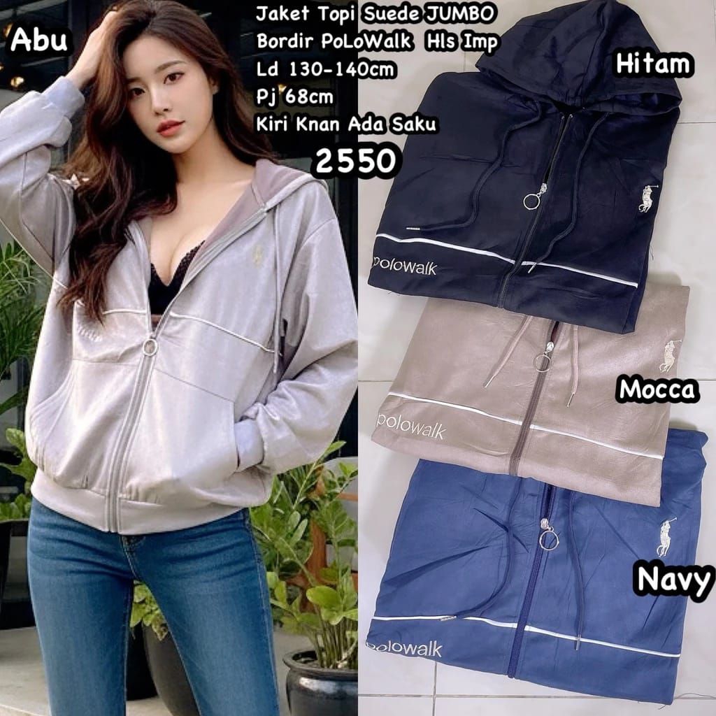 JK 2550 jacket topi Suede jumbo