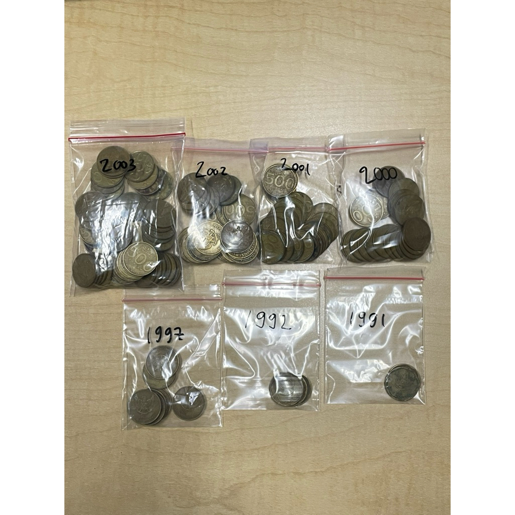 UANG KOIN PECAHAN 500 UANG JADUL UANG BENGGOL UANG JADUL UANG LOGAN