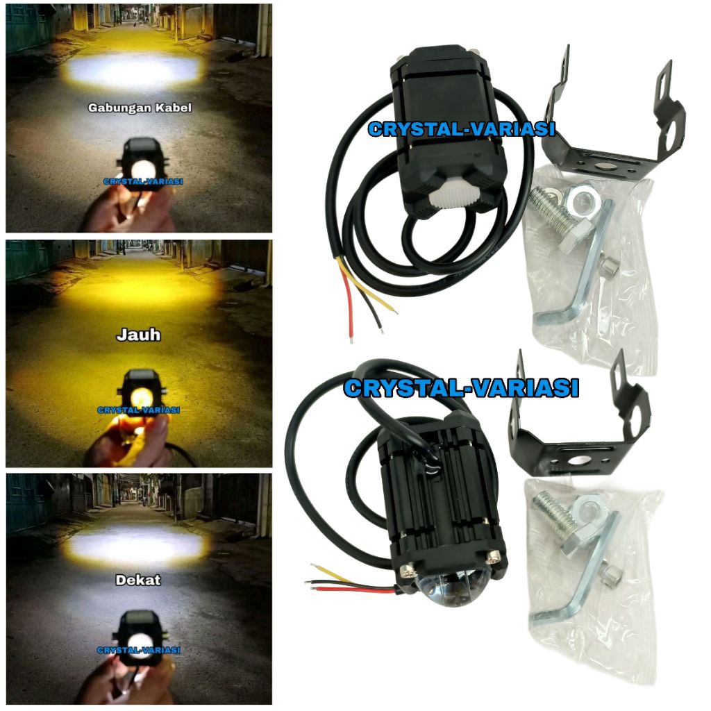 Lampu Tembak Mini Laser High Low Putih Kuning/Lampu Led Motor Mobil Lampu Tembak Laser 2warna High L