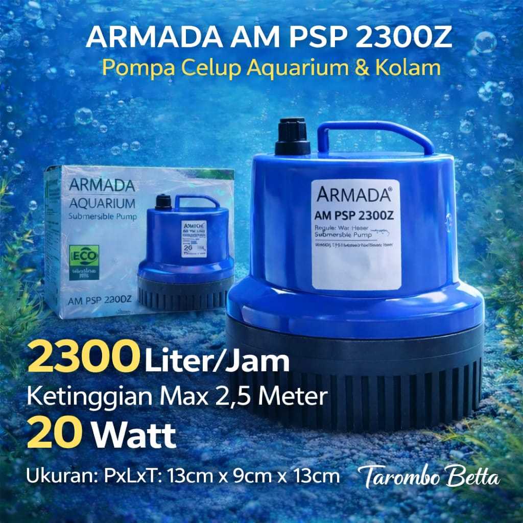 Mesin Pompa Celup PENGUIN ARMADA AM PSP 2300Z 2300 Z Filter Bawah Aquarium Aquascape Air Terjun Kola