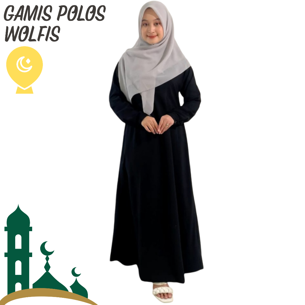 Fada Collection Baju Gamis Polos Wolfis Busui