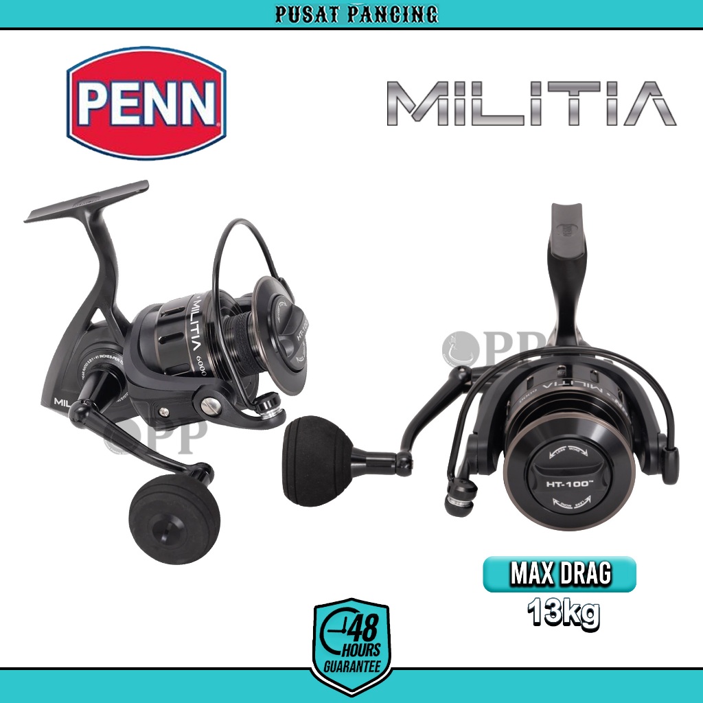 PENN Reel Pancing MILITIA 4000 - 8000 Original Spinning Reel Full Metal HT-100 Drag System