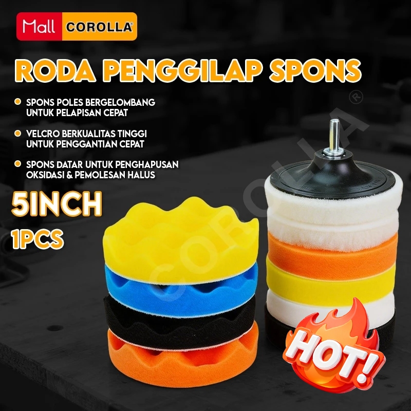 Corolla Busa Poles 10 Pcs 3 Inch / 4 Inch / 5 Inch Sponge Polishing / Busa Alat Poles Body Motor Mob