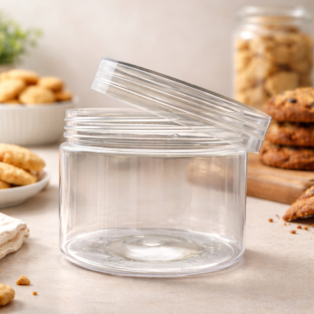 25PCS - JAR PLASTIK / JAR PLASTIK TRANSPARAN TUTUP TRANSPARAN/ TOPLES TABUNG TUTUP PUTAR BENING
