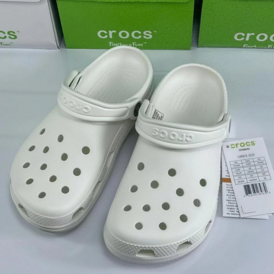 [COD] 100% ORIGINAL CROCS UNISEX CLASSIC CLOG-White,Sendal  (Meningkatkan sepatu)