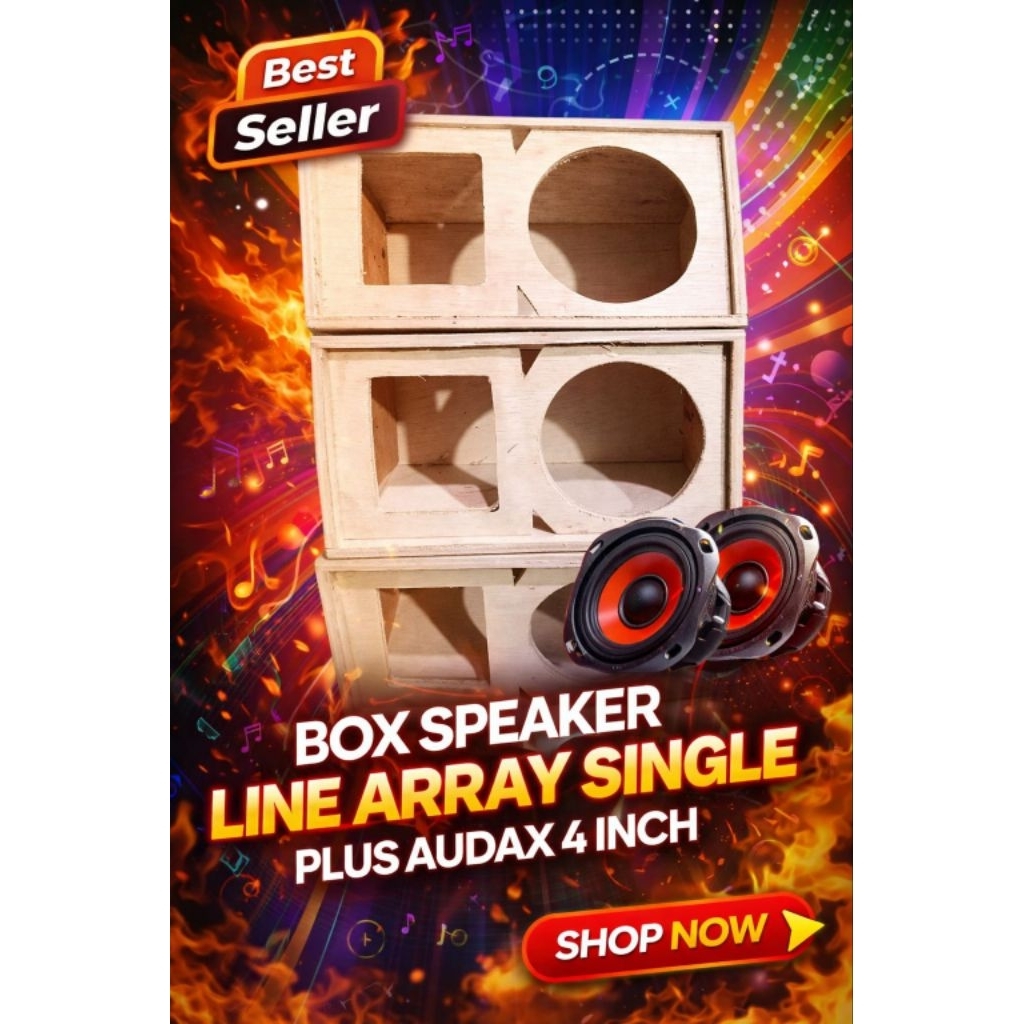 box speaker line aray single plus Audax 4 inch