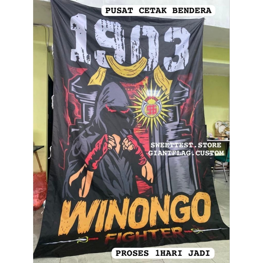 BENDERA 200x300cm, FREE FLAG, STICKER, KUPON BERHADIAH, CUSTOM DESAIN, BENDERA PRINTING PSH WINONGO,