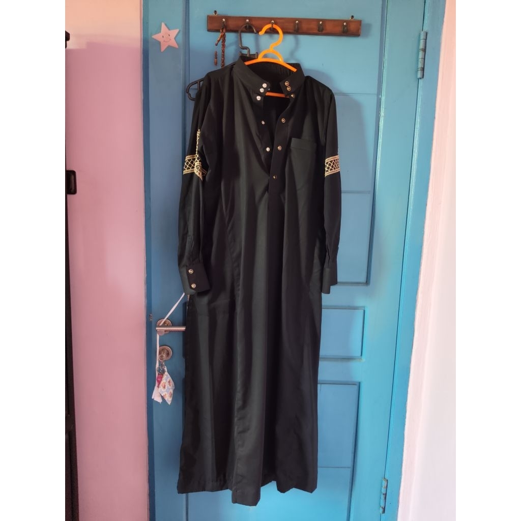 Jubah Laki-laki muslim - Jubah Slim Jubah Cowok Jubah Hitam- Gamis Pria Baju Umroh Laki-laki