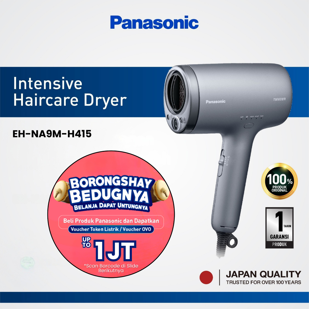 Panasonic EH-NA9M-H415 Nanocare Hair Dryer - Deep Grey