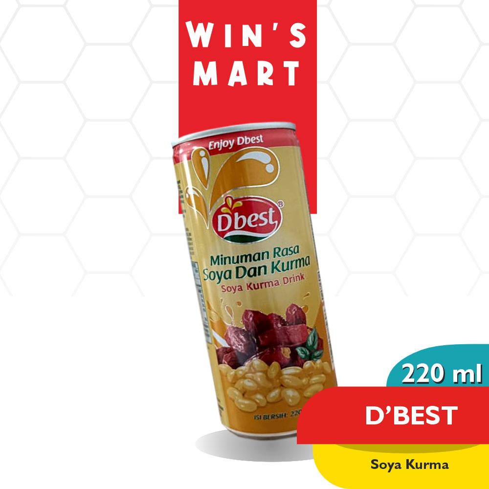 D'BEST Susu Soya Kurma Kaleng 220ml Memberi Energi Tambah Kalsium Dewasa