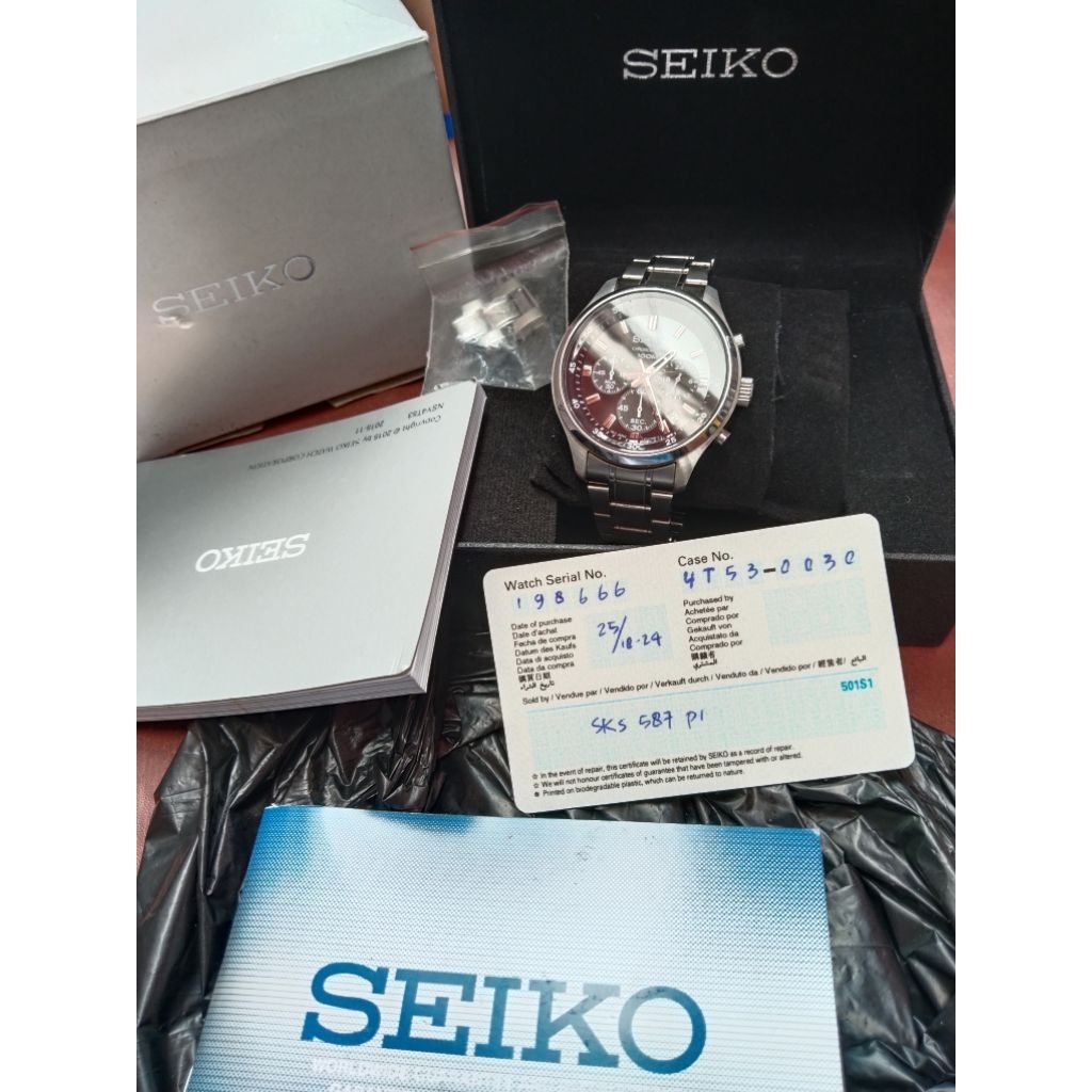 Jam tangan s*iko cronograp 100 mtr full original full set like new