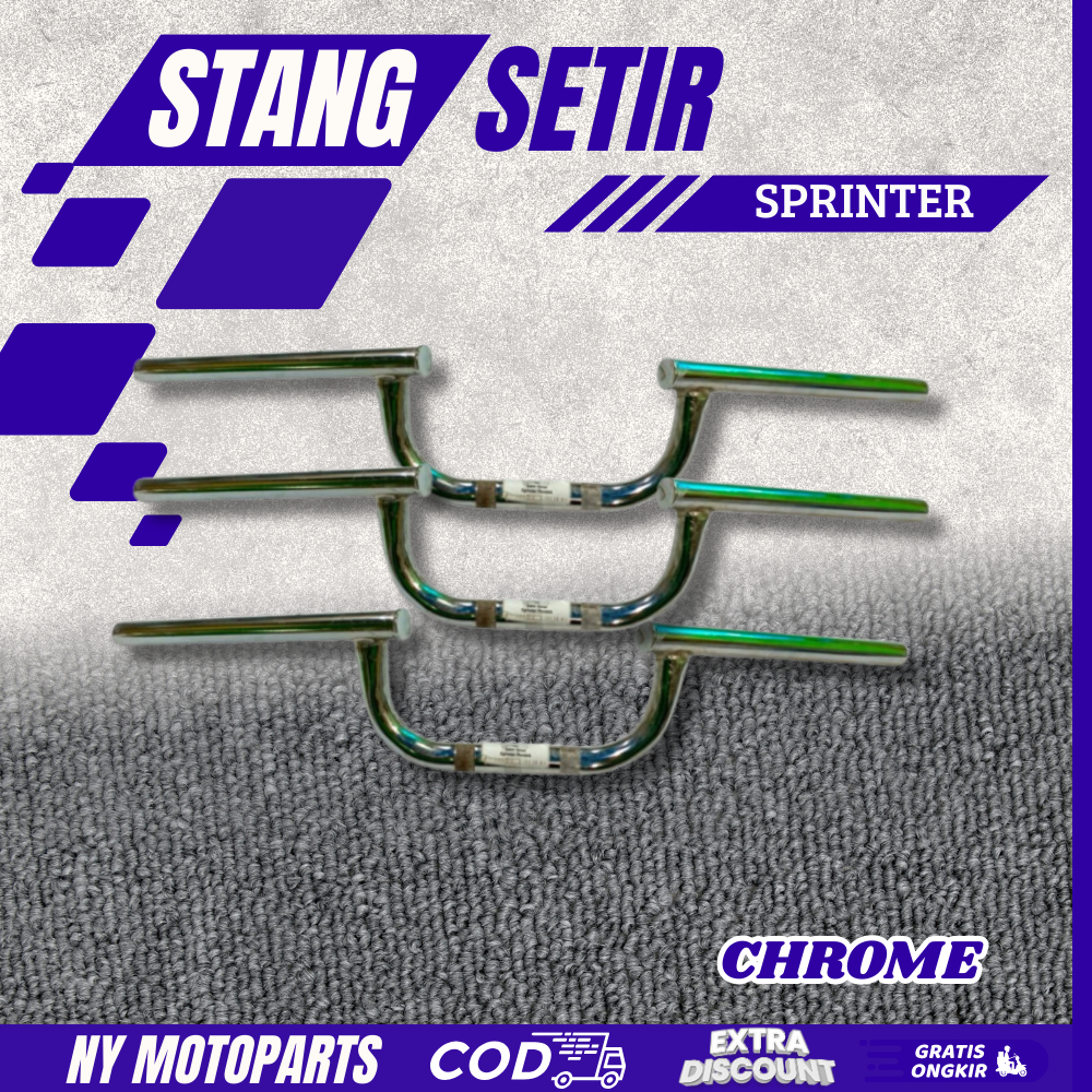 Stang Sprinter Chrome Stir Variasi Setang Motor Universal Modif Racing Tinggi 12,5 Cocok ke Vixion R