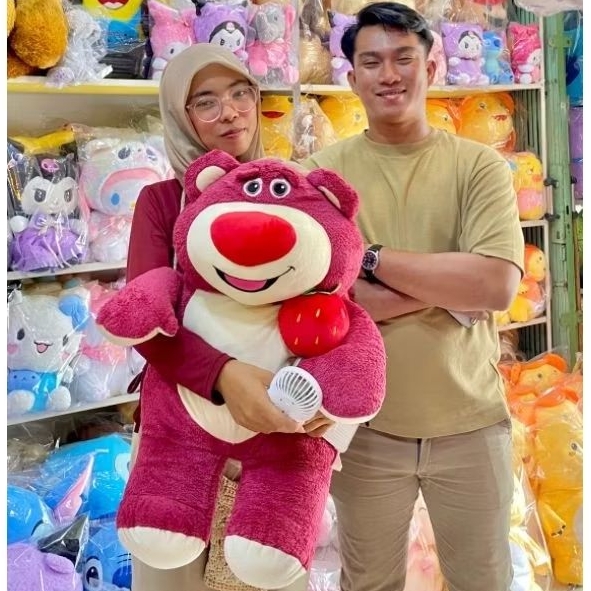 BONEKA LOTSO JUMBO UKURAN 80 CM IMPORT BAHAN SOFT LOTSO STRAWBERRY JUMBO STANDAR MINISO KWALITAS IMP