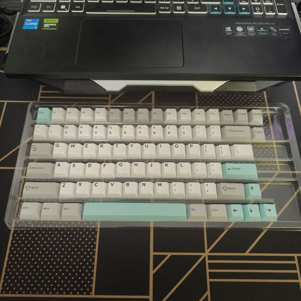 Keycaps Copotan Mchose Z75S - White Grey Blue