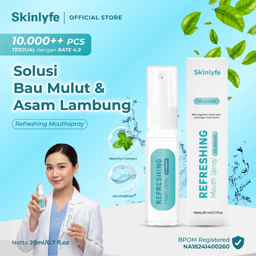 Skinlyfe - Mouth Spray Bau Mulut Hilang Permanen Parfum Mulut Anti Bau Mulut