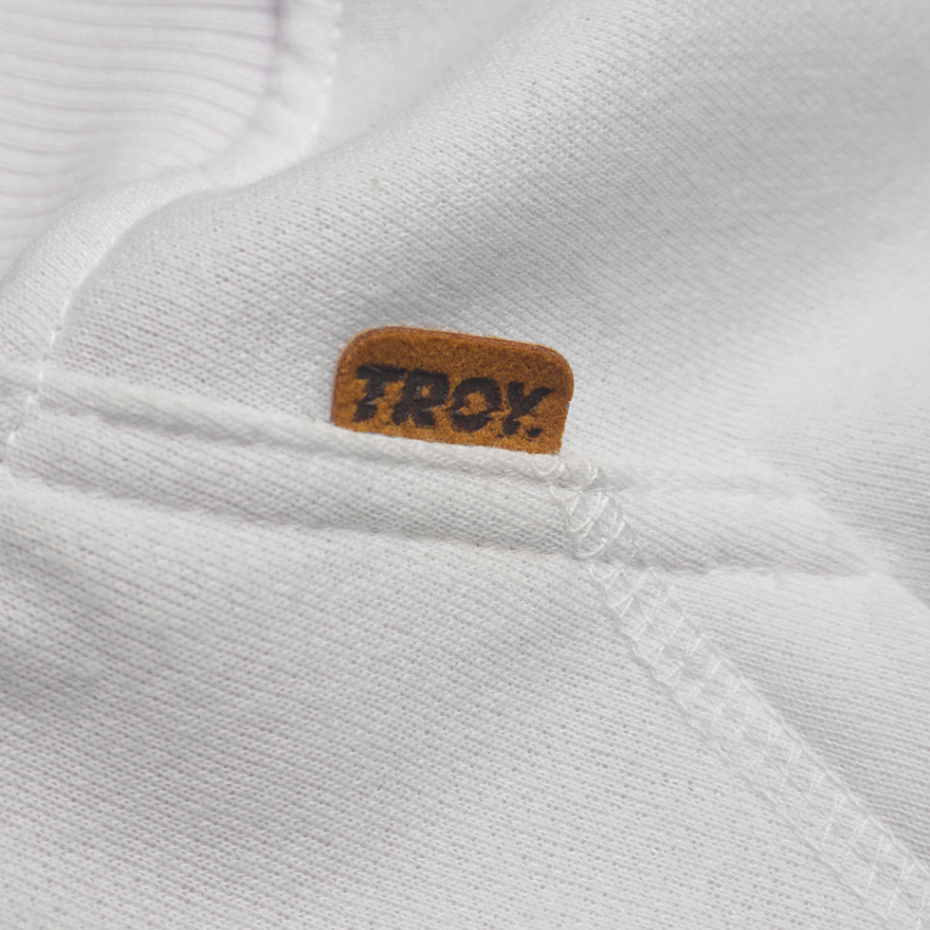 Troy Company Hoodie White Tone Blue Army - Hoodie Pria Hoodie Putih KHD 2715