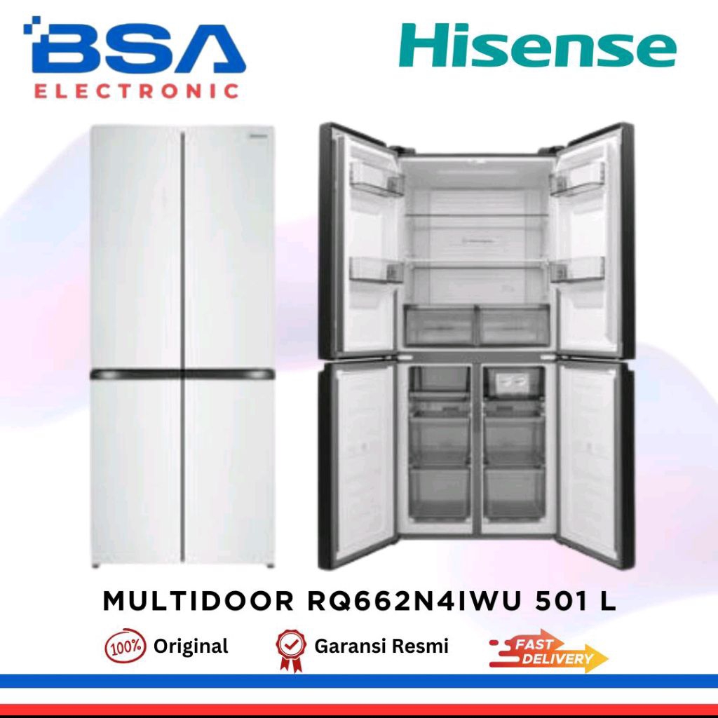 KULKAS HISENSE RQ662N4IWU LEMARI ES 4 PINTU -RQ 662 N4IWU
