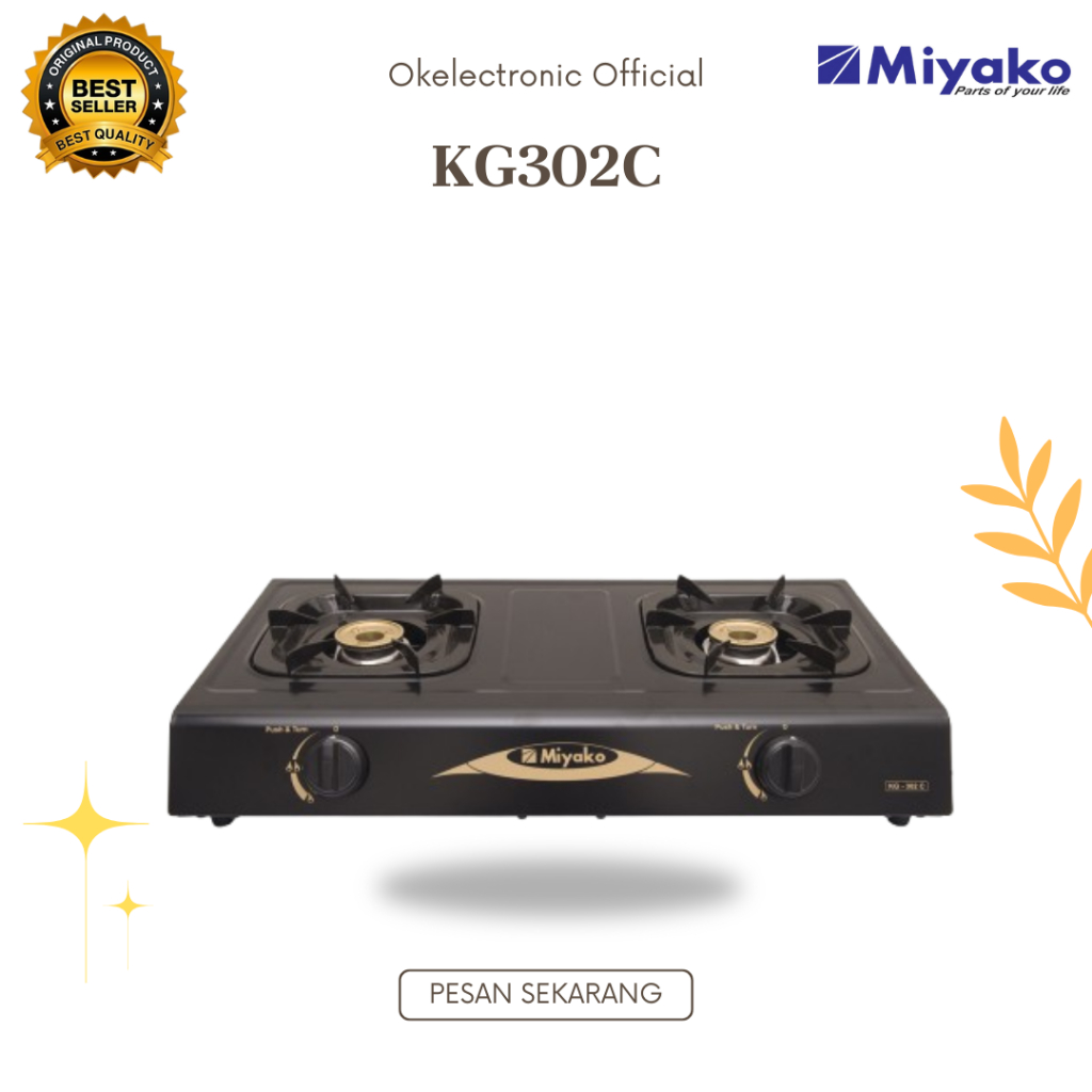 KOMPOR GAS MIYAKO 2 TUNGKU KG-302C/KG302C/KG302 C/KG 302 C/KG-302 C/KG 302 C KOMPOR MIYAKO