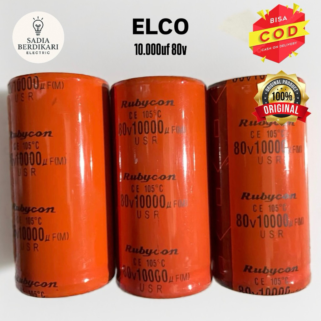 Elko / Kapasitor Rubycon Oranye 100000/80v / Elko 10000/50v / Elco 80v / Elco 50v / Elco 10000 uf Ru