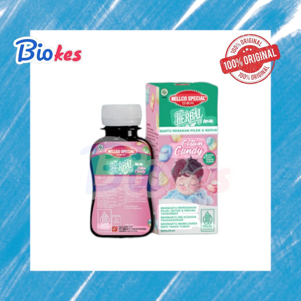 OBH NELLCO SPESIAL SIRUP 55ML RASA COTTON CANDY PERMEN KAPAS obat batuk pilek anak