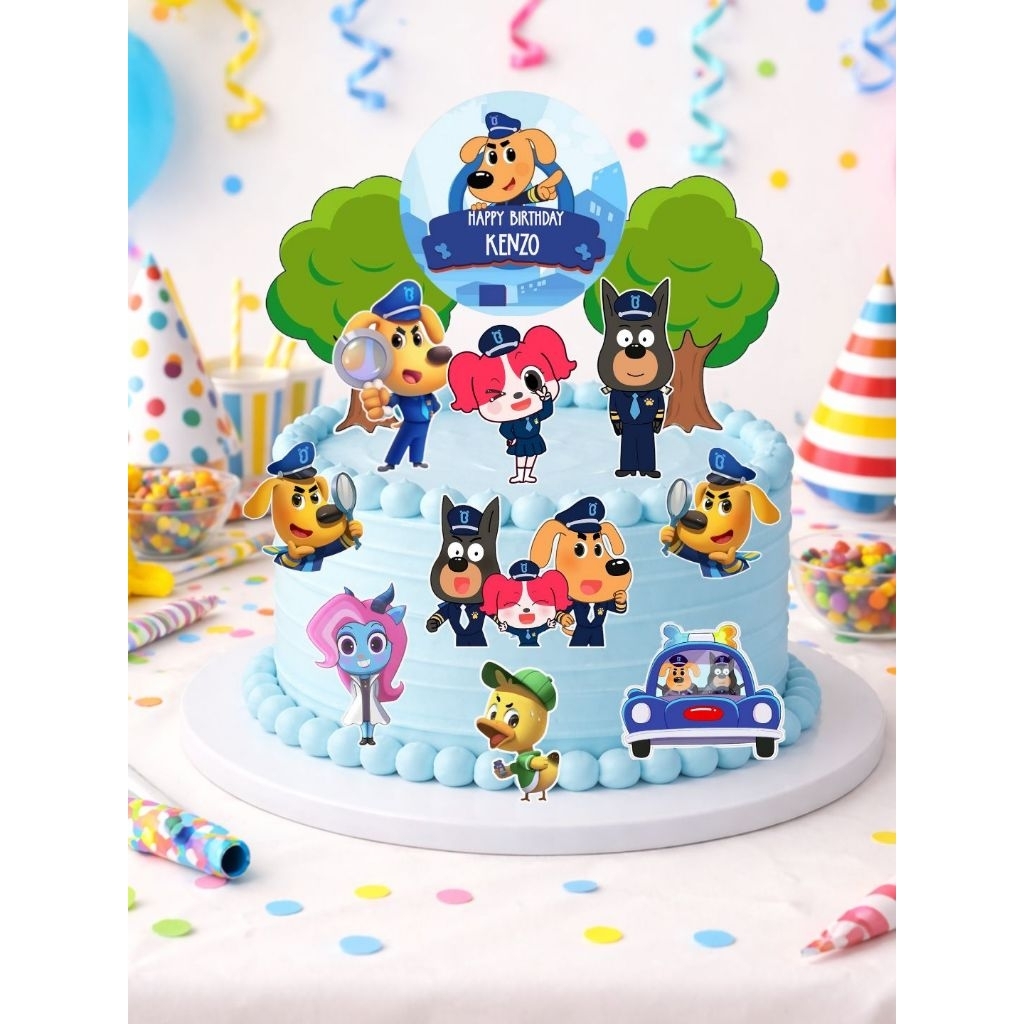 Topper Kue Ultah Polisi Labrador