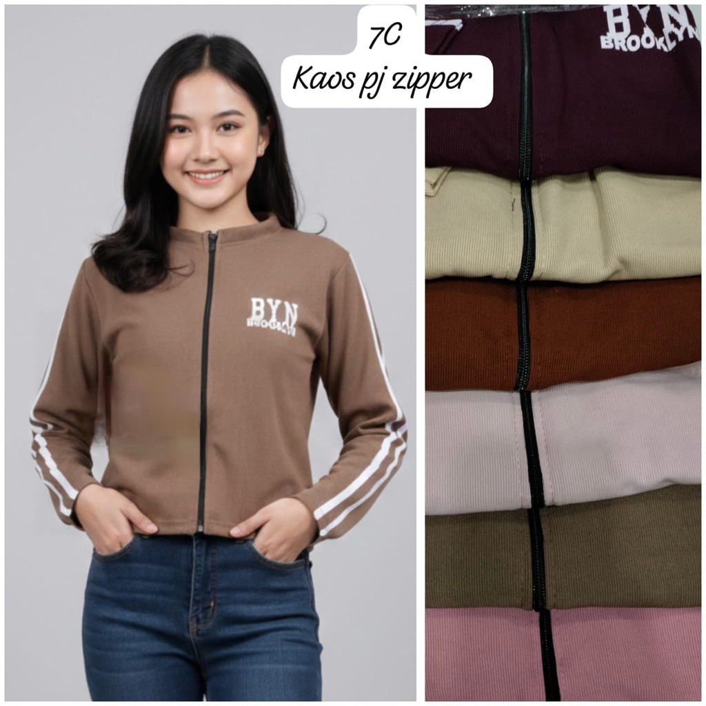 ANEKA KAOS CROP ATASAN CROP KNIT KAOS ZIPPER ATASAN WANITA BAJU CROP