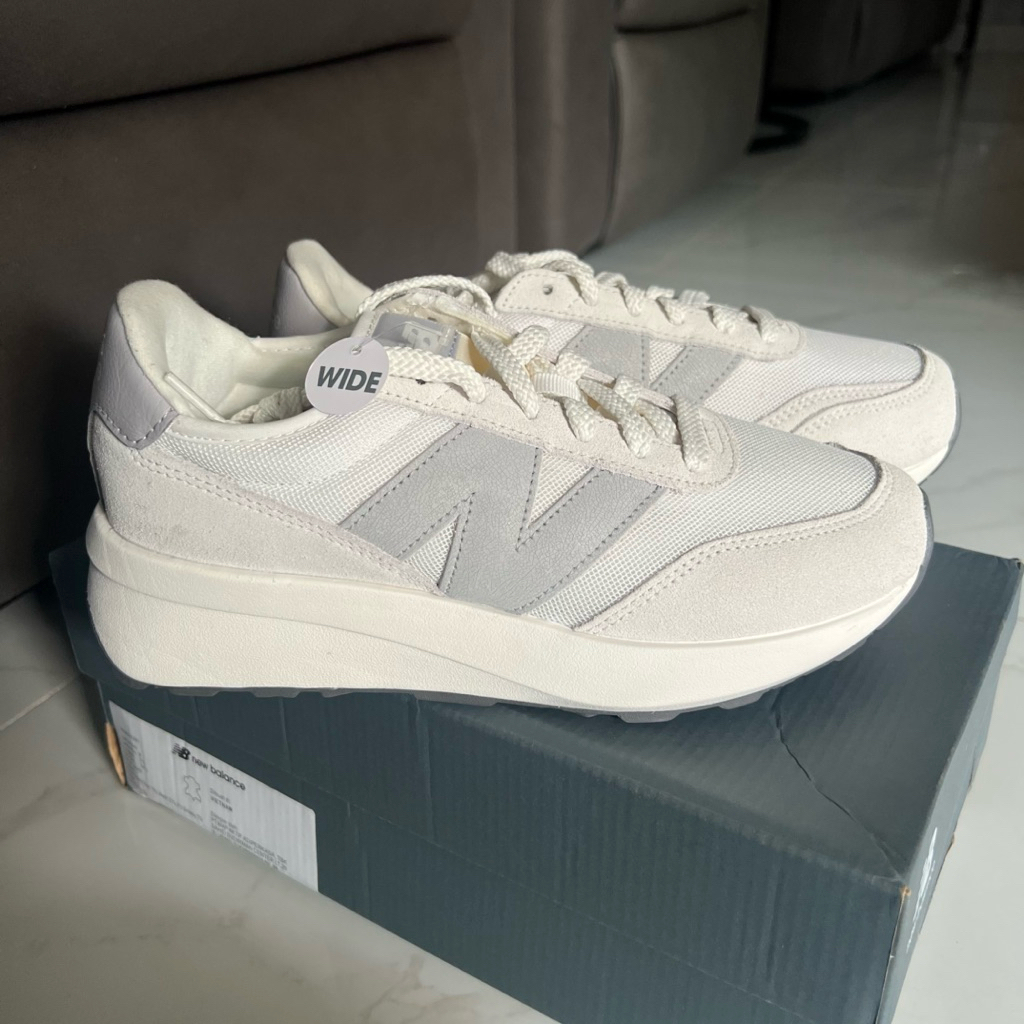 {ORIGINAL NEW SALE} New Balance 370 White Grey NB Lifestyle ORIGINAL Shoes Sepatu Sneakers