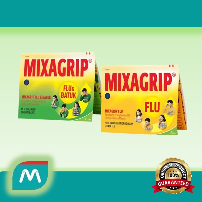 1 STRIP MIXAGRIP FLU | MIXAGRIP FLU & BATUK | 4 KAPLET | MEREDAKAN GEJALA FLU DAN BATUK