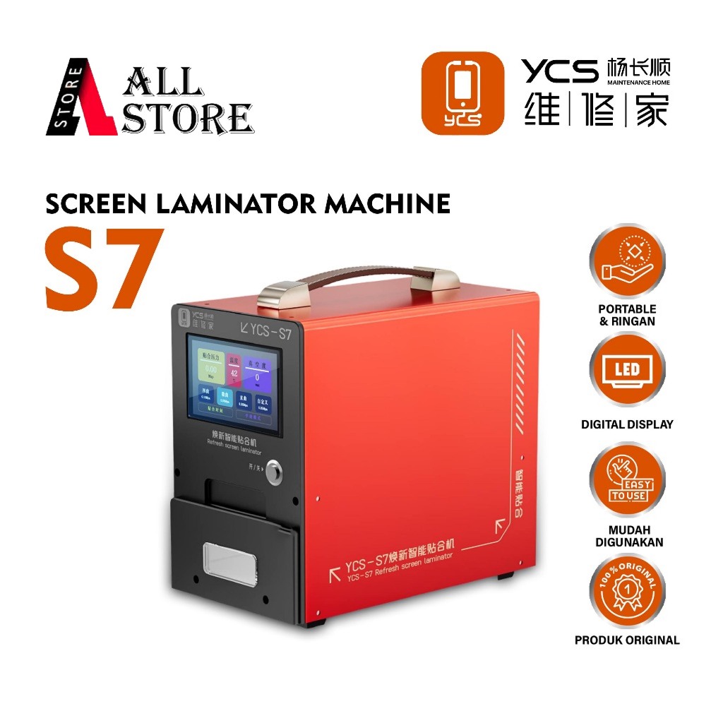 YCS-S7 SMART LAMINATING MACHINE - SUPPORT LAYAR DATAR & MELENGKUNG - MESIN LAMINATING LCD YCS-S7 REF