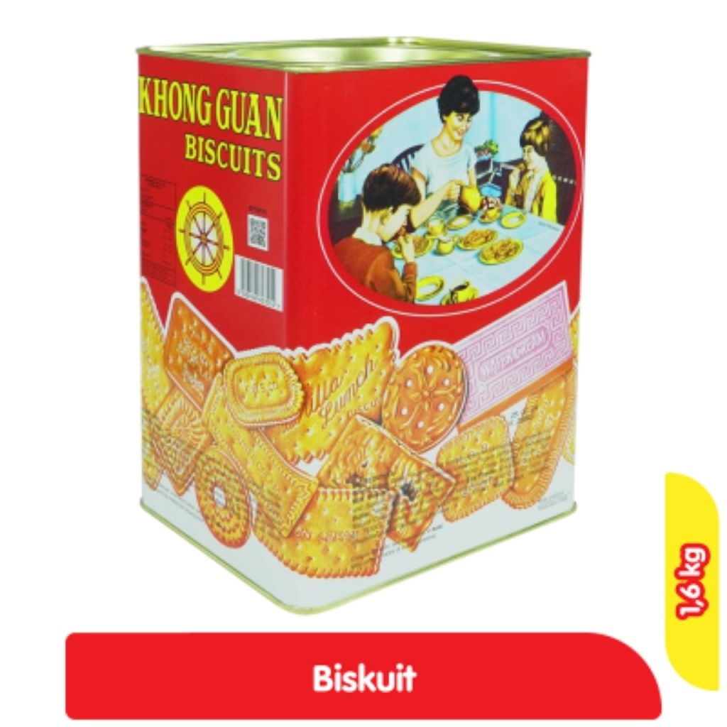 Khong Guan Biskuit Assorted Merah Kaleng 1.6 kg Grosiran