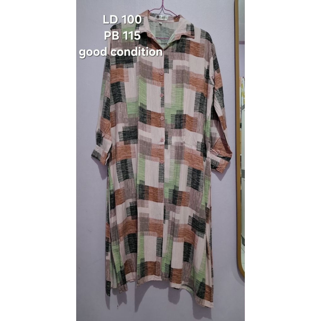 preloved atasan long tunik rayon viscose premium