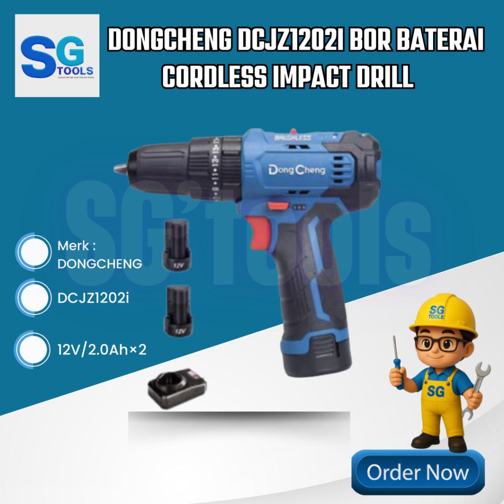 DONGCHENG DCJZ1202i Bor Baterai / DCJZ 1202 i Cordless Impact Drill