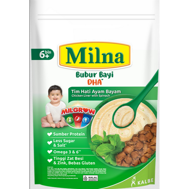MILNA BUBUR BAYI 6+ DHA 120 GRAM/BUBUR BAYI INSTAN / INSTANT BABY PORRIGE/USIA 6 BULAN KEATAS