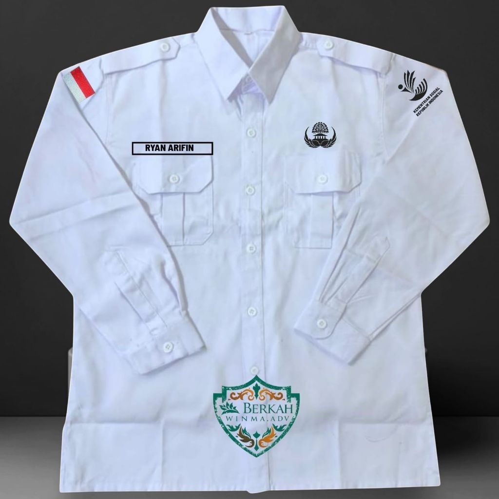 Baju Kerja Kemensos - Seragam Kementerian Sosial Terbaru Bordir Kiri Kanan Kantong 2
