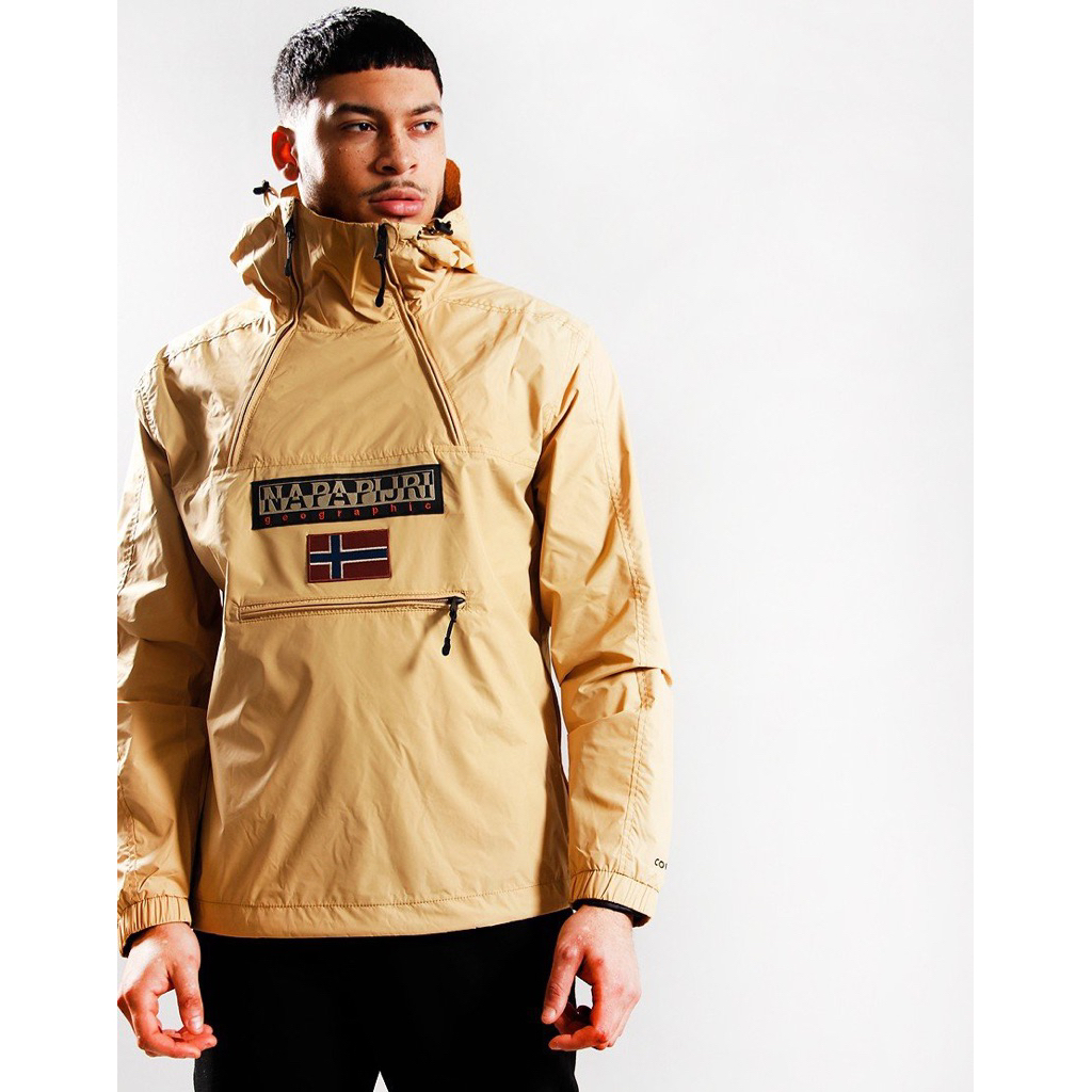 Napapijri Northfarer 2.0 Winter Anorak Hooded Jacket In Yellow Amber