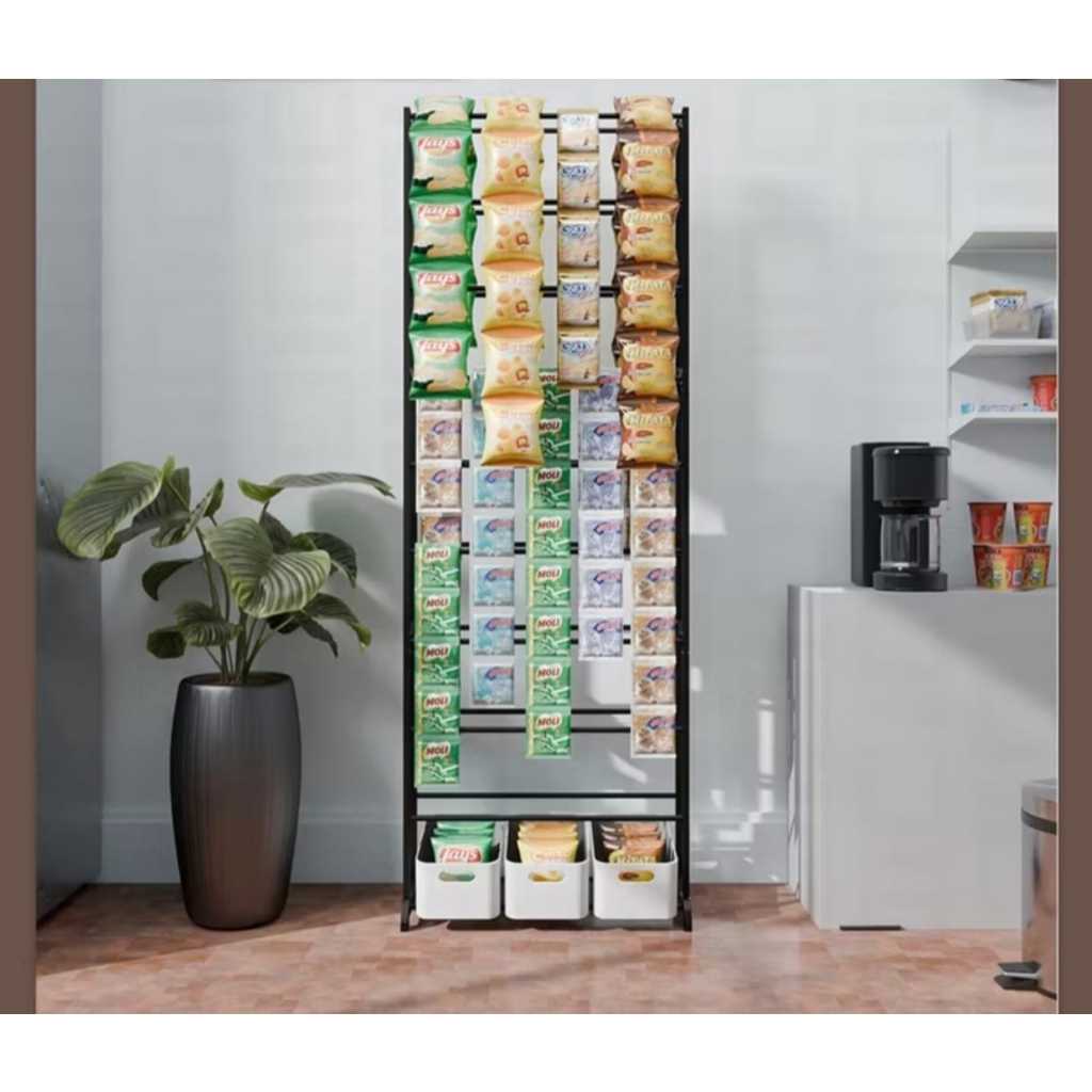 Rak Chiki Jualan Display Toko Jajan Susun Multi Layer Kokoh Tempat Dagangan Warung