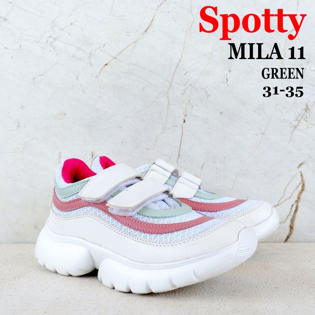 Sepatu Sekolah SPOTTY - size 31-41 - VIVI 03 / VIVIAN / MILA / TIARA - Sepatu Perekat - Sepatu Anak 