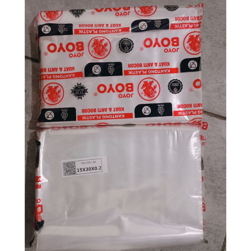 Plastik PP 02 ukuran 15x30 cm/Plastik ukuran 15x30 tebal 02