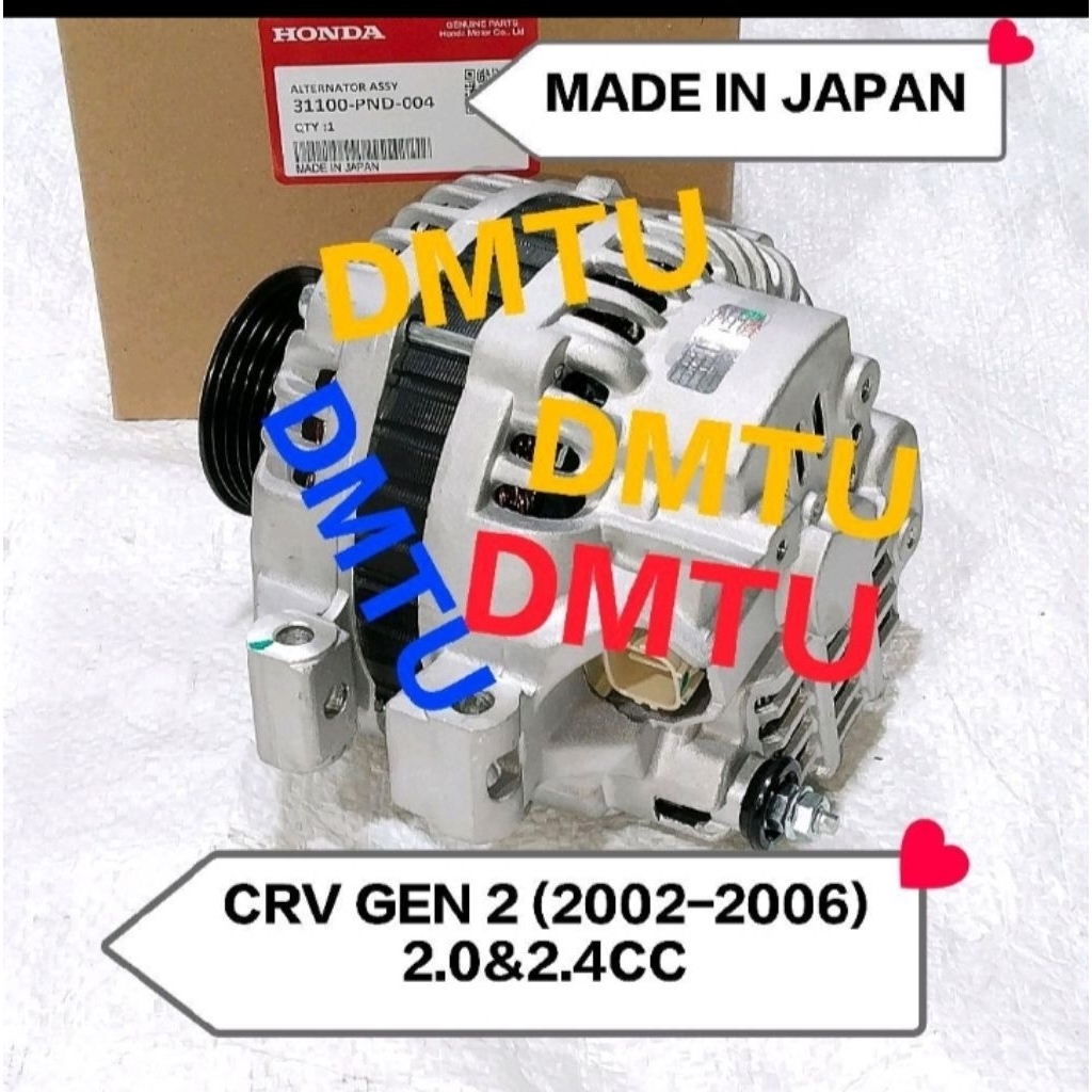 ALTERNATOR ASSY CRV GEN 2 (2002-2006) MADE IN JAPAN